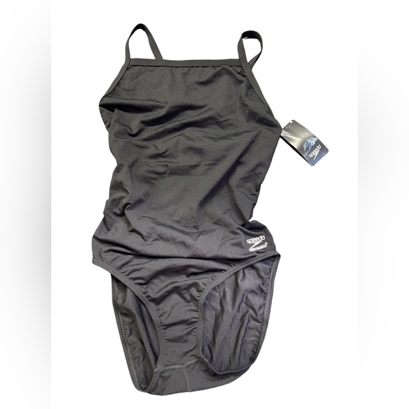 SPEEDO ENDURANCE PLUS black training athletic one piece competition swimsuit - Picture 2 of 8